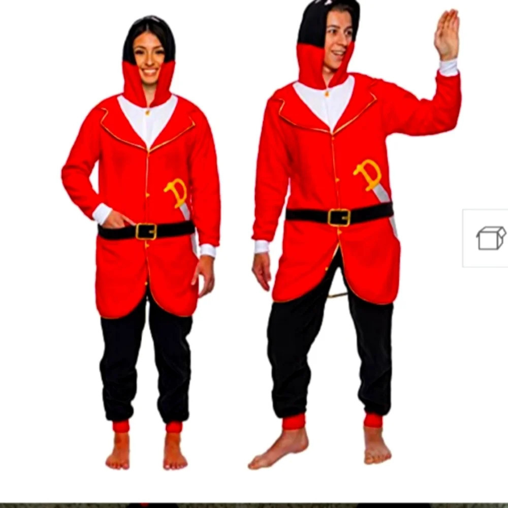 Silver Lilly Pirate Plush Costume Pajamas Unisex  size XL Pockets Cosplay